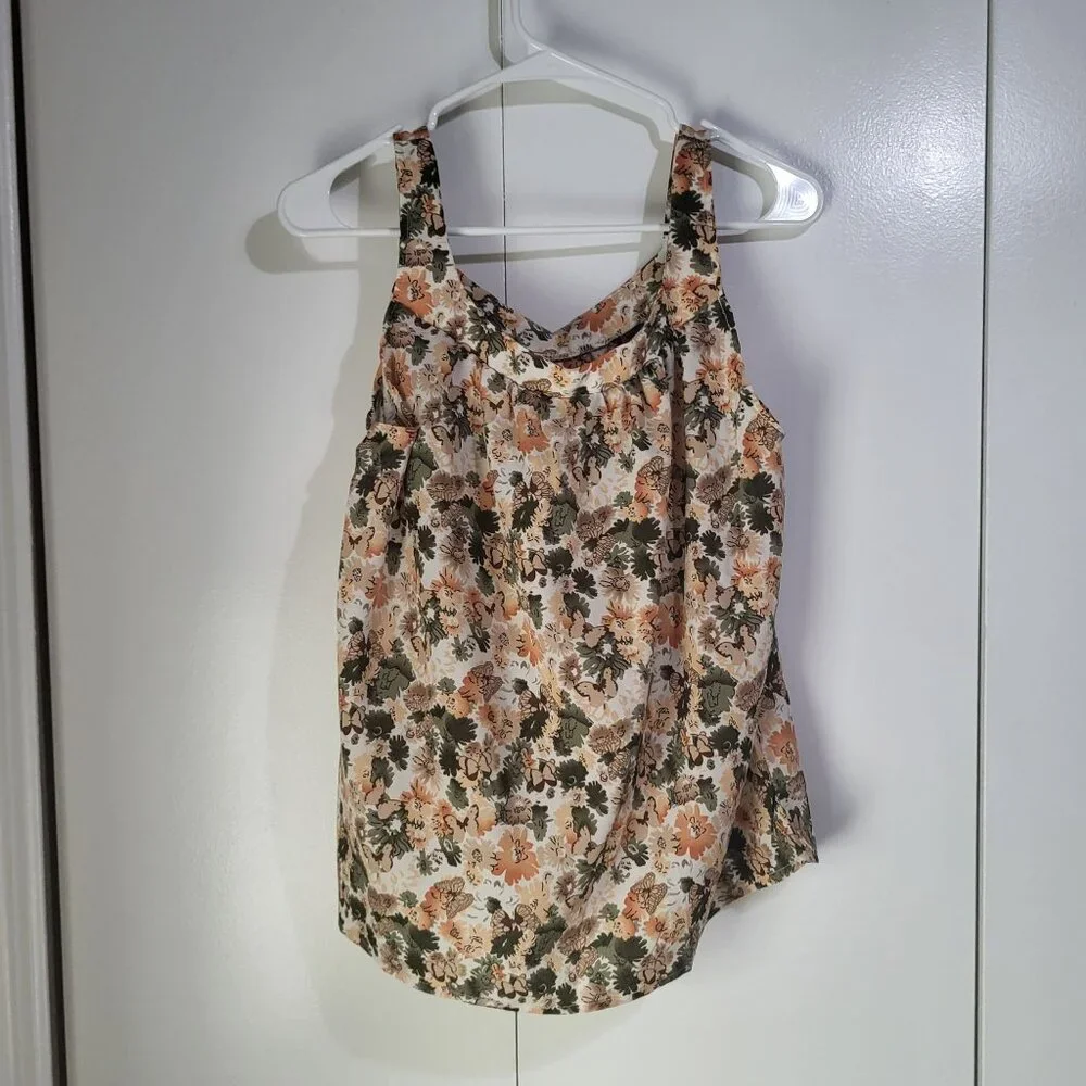 SHEIN Womens Medium Floral Butterfly Print Camisole Tank Top Blouse - Picture 3 of 9